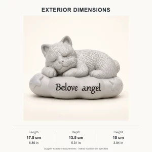 Exterior dimensions of cushion pet urn: 17.5 cm long, 13.5 cm deep and 10 cm high