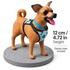Custom Clay Pet Figurine from Your Photo with Base, height option 12 cm