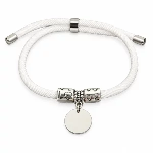 Personalized Pet Portrait Cord Bracelet with Engraving, adjustable cord detail
