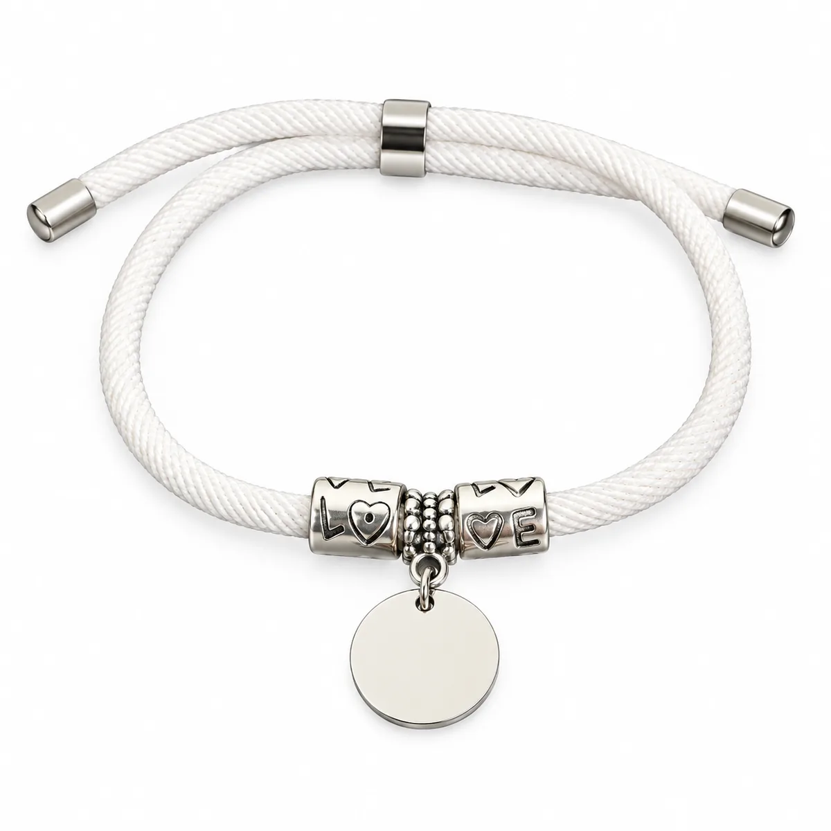 Personalized Pet Portrait Cord Bracelet with Engraving, adjustable cord detail