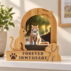 Forever in My Heart Pet Memorial Photo Frame, on a shelf