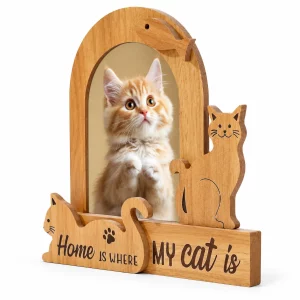 Home Is Where My Cat Is Photo Frame, angled front view