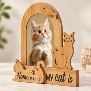 Home Is Where My Cat Is Photo Frame, close-up detail