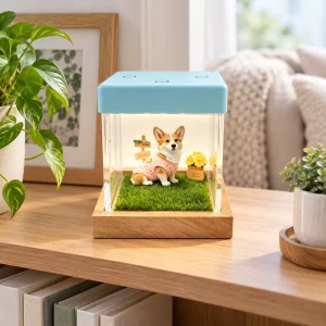 Personalized Pet Hologram Memory Display Box, indoor display