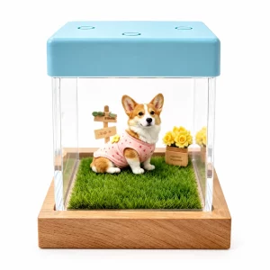 Personalized Pet Hologram Memory Display Box, front view