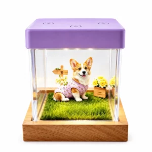 Personalized Pet Hologram Memory Display Box, purple color